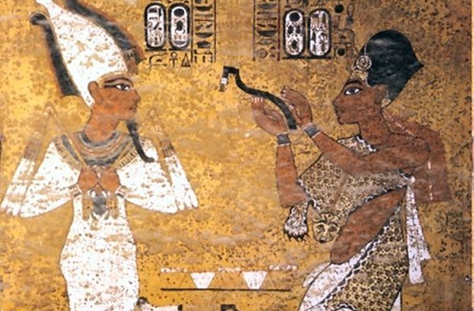 “Ağız Açma Ayini” olarak adlandırılan ritüelin yer aldığı tartışmalı duvar resmi.