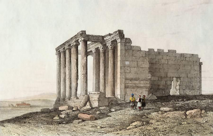 Aizonai Zeus Tapınağı (Gravür: E. Landron 1862) (Kütahya )