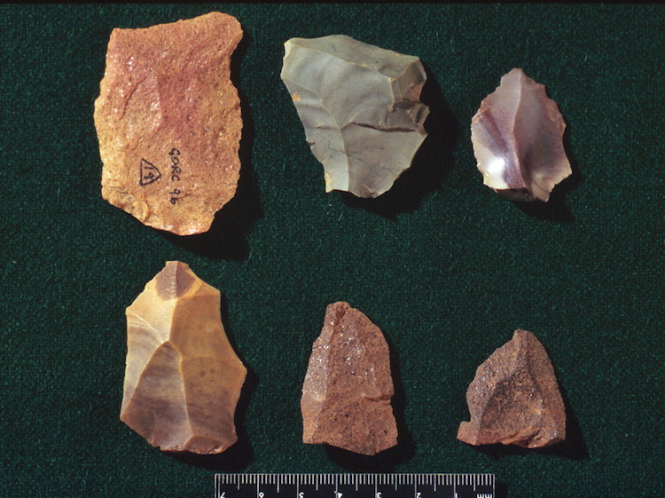 Mousterian türü taş aletlere örnek.