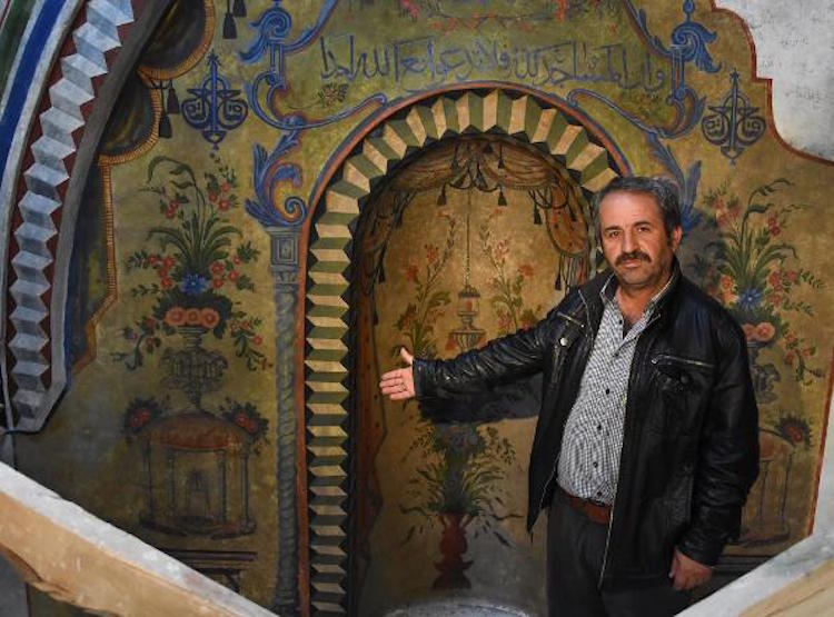 sivas'taki tarihi camide osmanlı motifleri gün yüzüne çıktı
