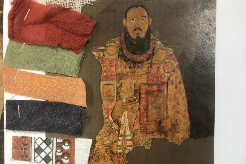 Otorite Kostümleri projesi için kullanılan tarihi Nubia kumaş numuneleri